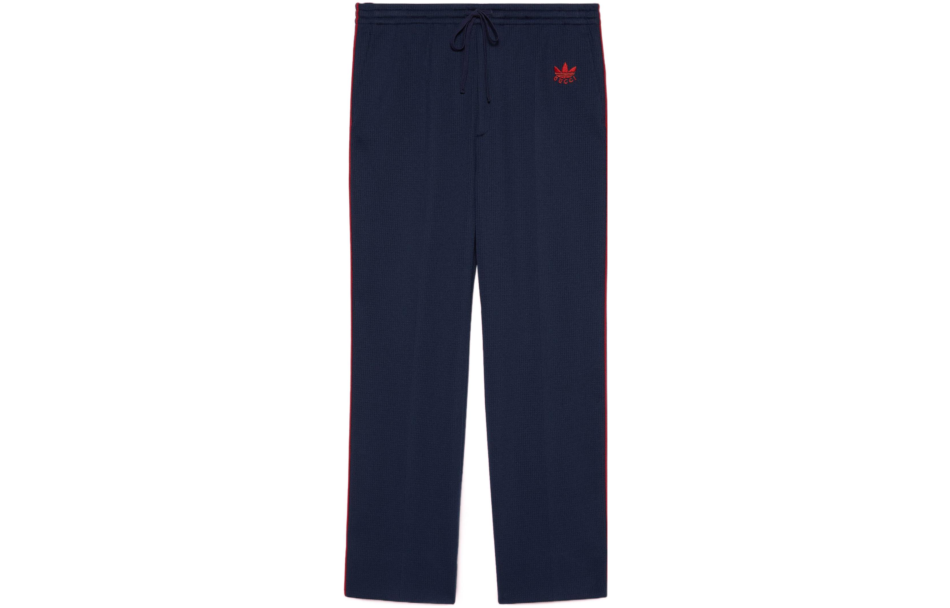 Gucci x adidas SS22 Blue Logo Drawstring Straight-Leg Sweatpants Men 702181-ZAJRV-4701