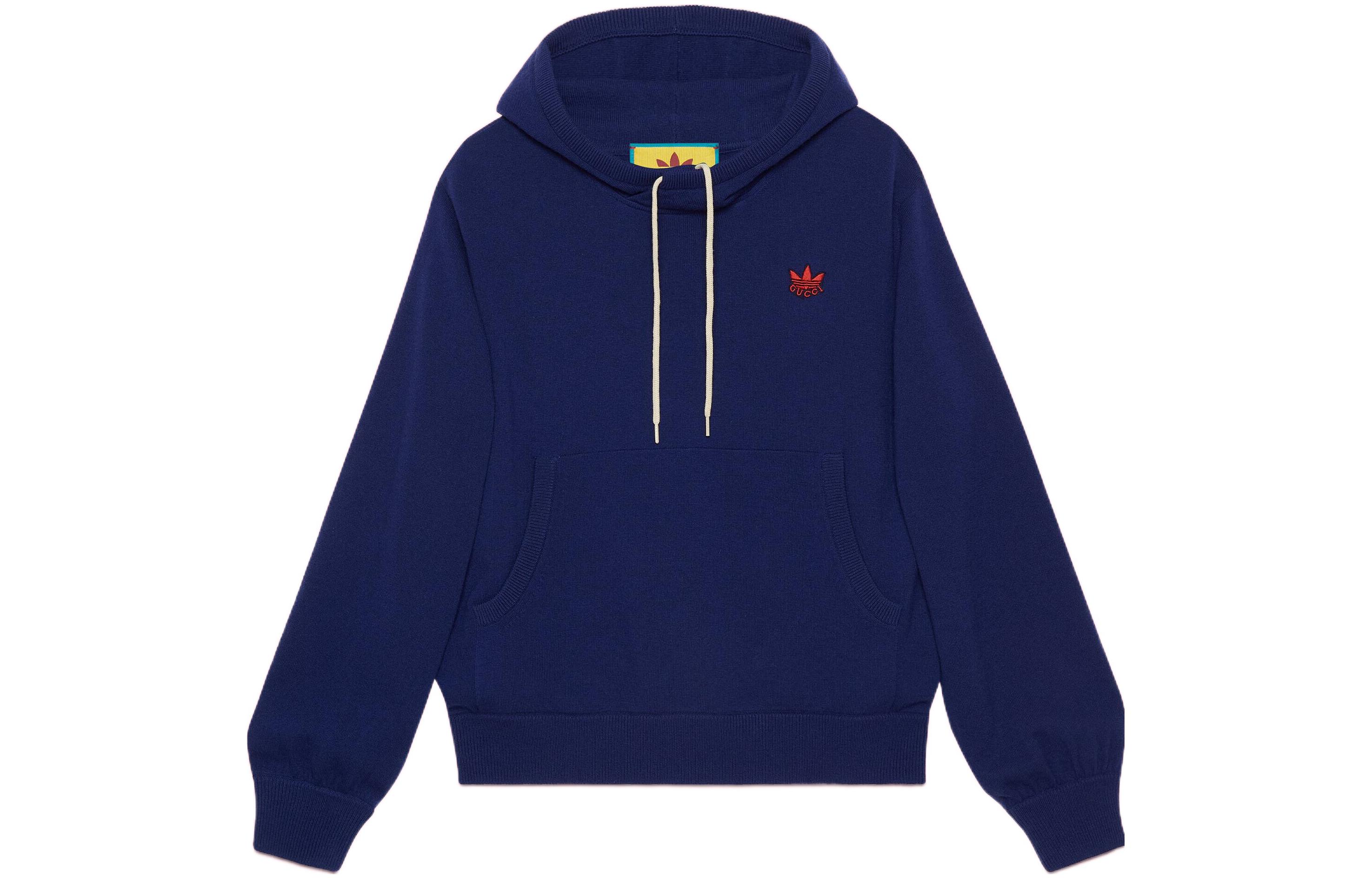 Gucci x Adidas SS22 Blue Logo Embroidered Hoodie for Men 700446-XKCH8-4330