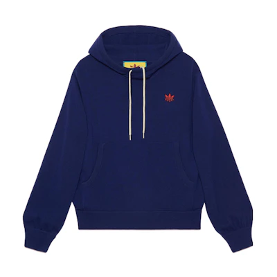 Gucci Adidas SS22 Blue Logo Embroidered Hoodie for Men 700446-XKCH8-4330