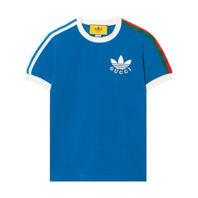 Gucci Adidas SS22 Blue Logo Print Unisex T-Shirt 691637-XJEKL-4744