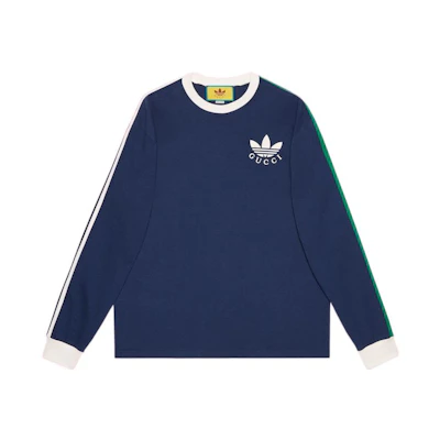 Gucci adidas SS22 Logo Crewneck Striped Long Sleeve Tee Navy Unisex 700506-XJEKO-4622