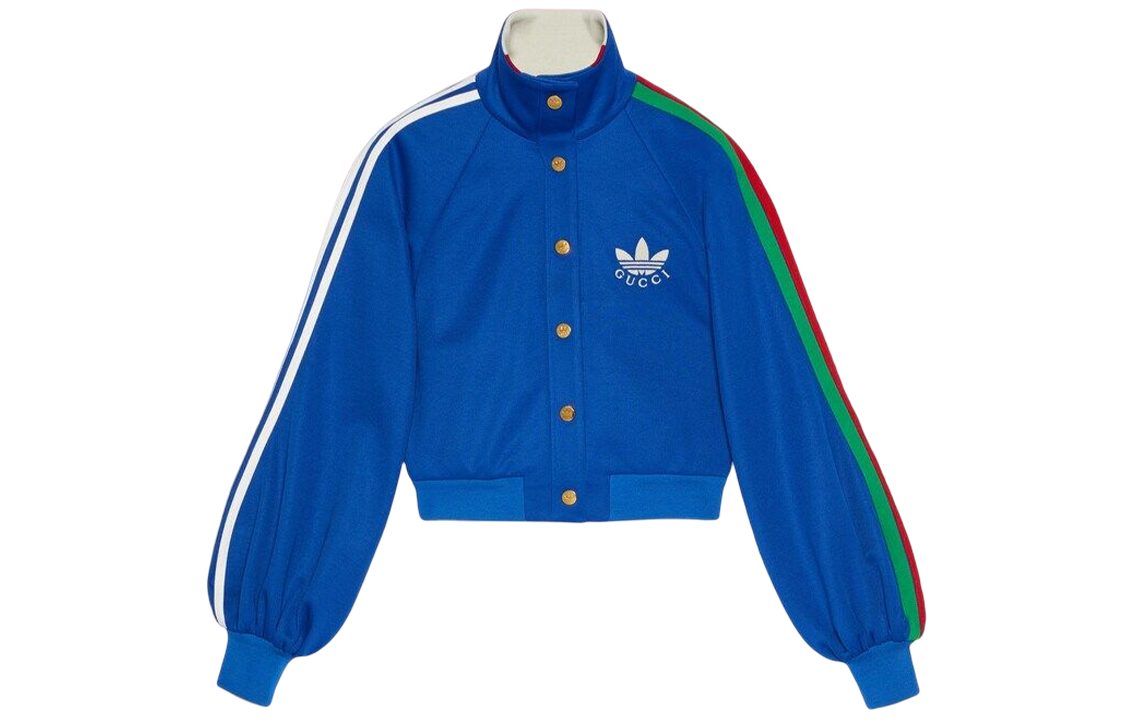 Gucci Adidas SS22 Logo Striped Jacket Unisex Cobalt Blue 693406-XJEGU-4153