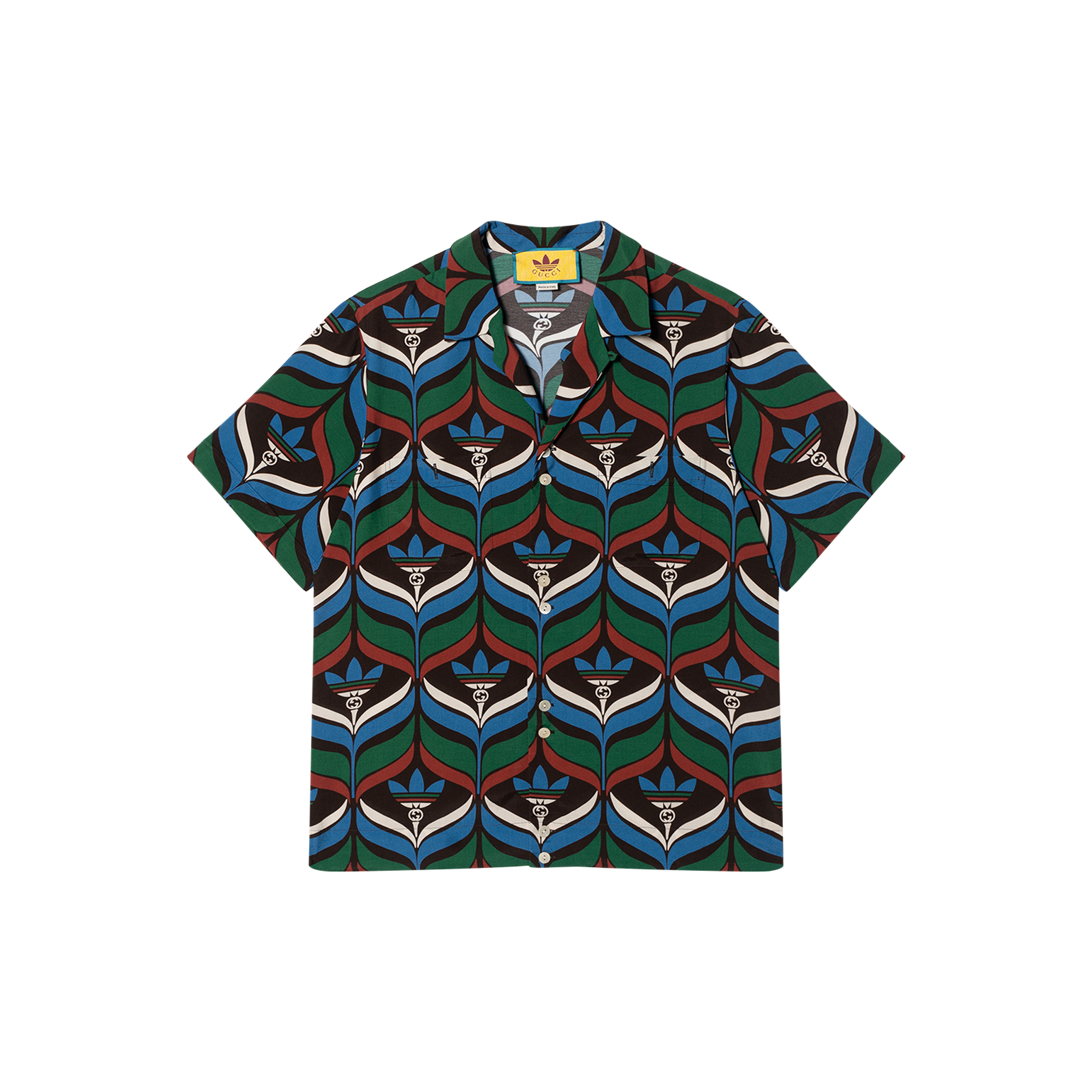 Gucci x adidas SS22 Pattern Short-sleeve Double-breasted Shirt Multicolor Men 702467-ZAJOV-2054