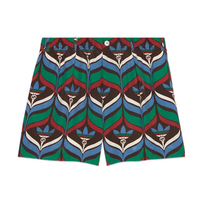 Gucci adidas SS22 Unisex Green Elastic Waist Print Shorts 702439-ZAJOV-2054