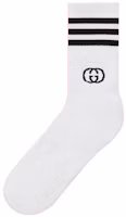 GUCCI x adidas SS22 White Striped Logo Knit Mid-Calf Socks Unisex 691868-4G293-9060 GUCCI x adidas SS22 White Striped Logo Knit Mid-Calf Socks Unisex 691868-4G293-9060