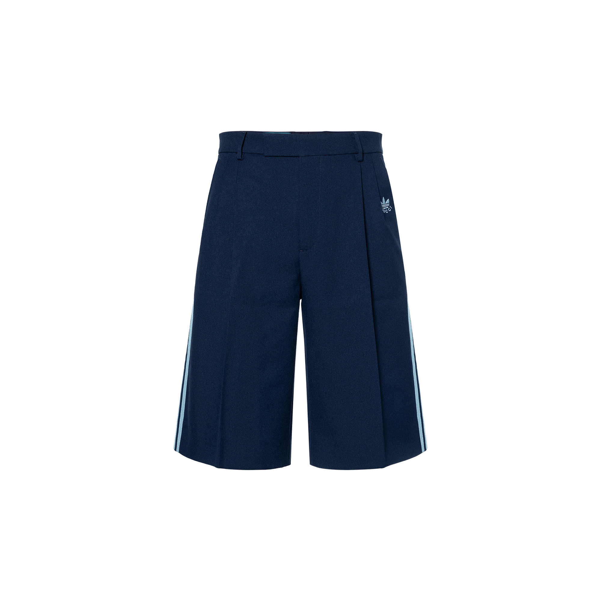 Gucci x adidas SS23 Blue Striped Logo Embroidery Shorts 722512-ZALDA-4486
