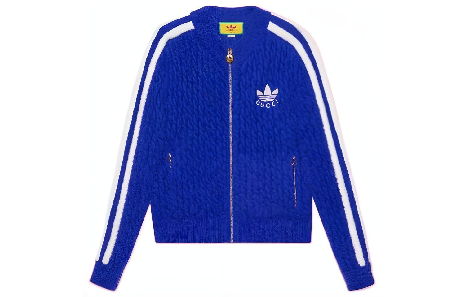 Gucci adidas SS23 Blue Wool Jacket with Logo & Three Stripes Embroidery 723091-XKCTX-4854