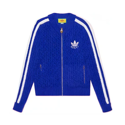 Gucci adidas SS23 Blue Wool Jacket with Logo & Three Stripes Embroidery 723091-XKCTX-4854