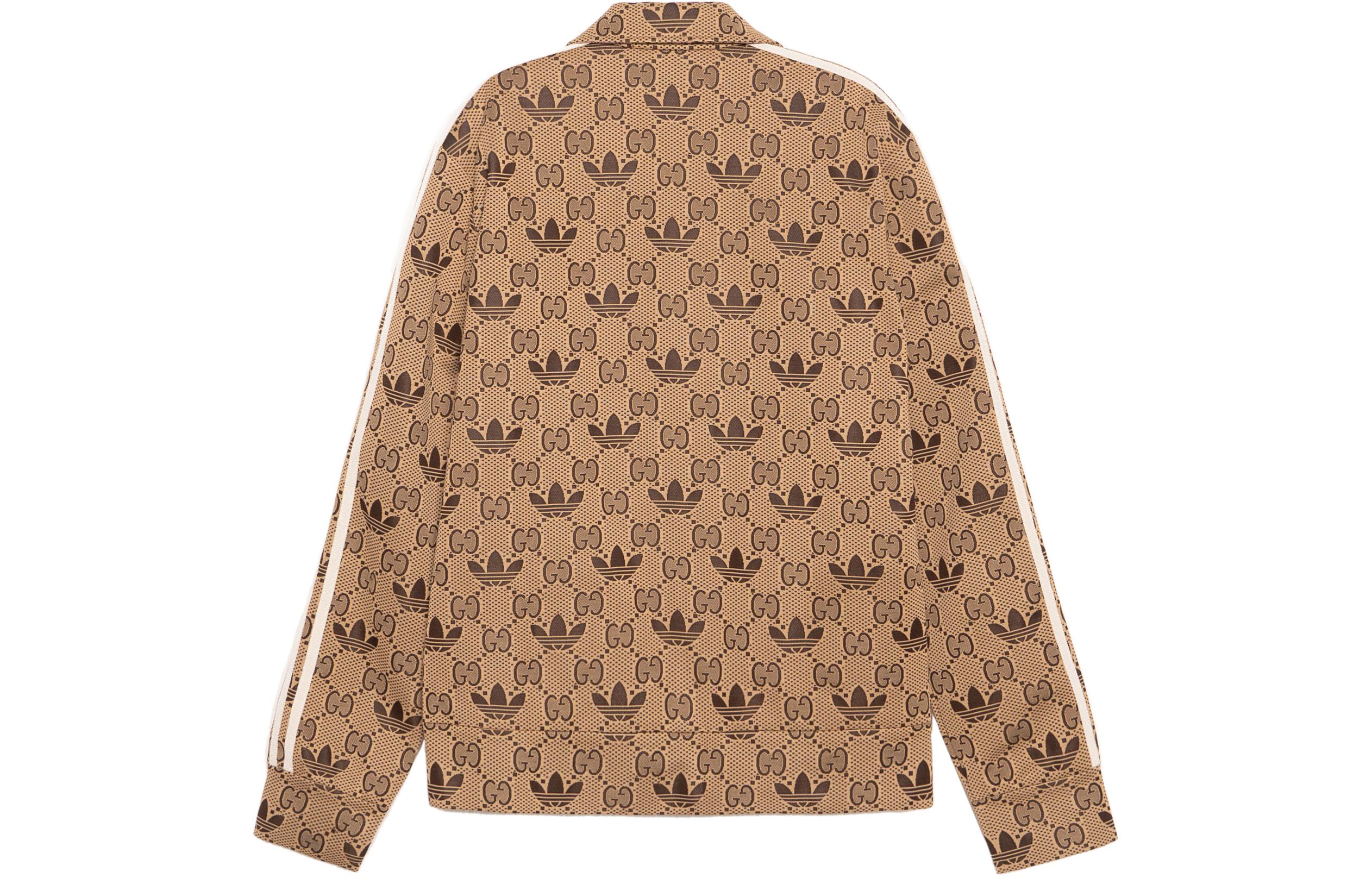 Lookbook GUCCI x adidas SS23 Logo Print Long Sleeve Polo Jacket Khaki Menswear. 722998-XJE1O-9742