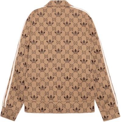 GUCCI x adidas SS23 Logo Print Long Sleeve Polo Jacket Khaki Menswear. 722998-XJE1O-9742 Lookbook GUCCI x adidas SS23 Logo Print Long Sleeve Polo Jacket Khaki Menswear. 722998-XJE1O-9742