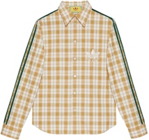 Gucci x adidas SS23 Monogram Check Yellow Long Sleeve Shirt Men 726087-ZAJPU-9228 Gucci x adidas SS23 Monogram Check Yellow Long Sleeve Shirt Men 726087-ZAJPU-9228