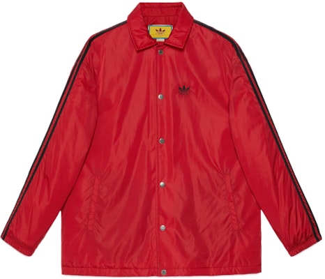 Jaket Nylon Merah Gucci x Adidas SS23 dengan Garis Striped. 727337-ZALJ1-6482 Buy Jaket Nylon Merah Gucci x Adidas SS23 dengan Garis Striped. 727337-ZALJ1-6482