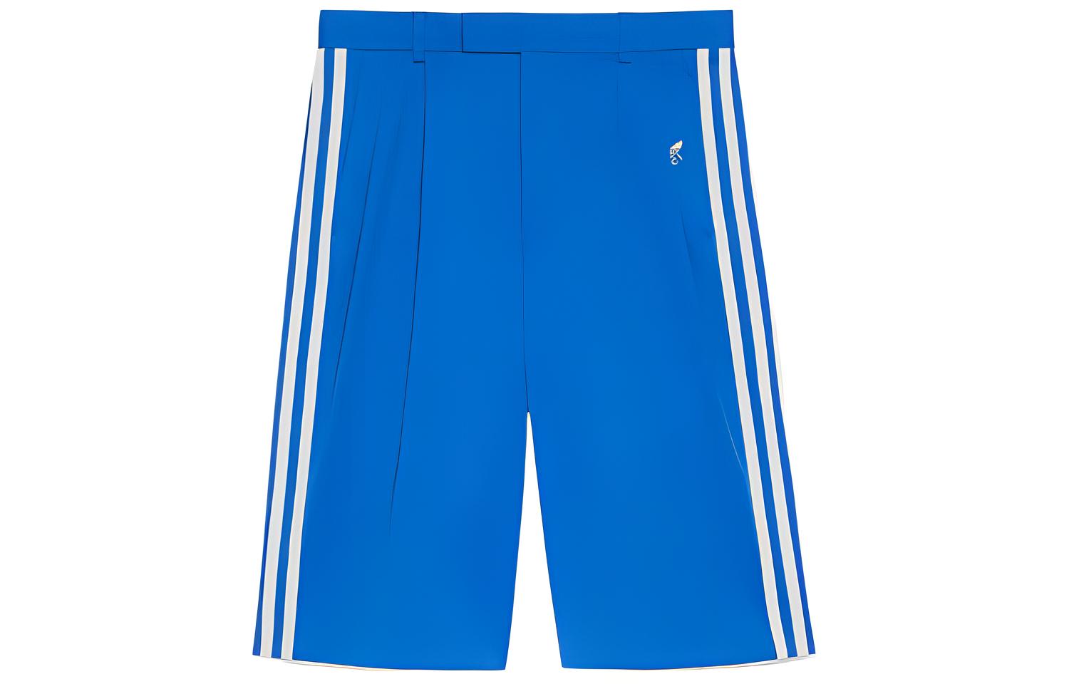 Gucci x Adidas SS23 Striped Trefoil Print Blue Shorts 722512-ZALDB-4031
