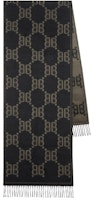 Gucci x Balenciaga The Hacker Project Allover Logo Macro Scarf Charcoal Grey Gucci x Balenciaga The Hacker Project Allover Logo Macro Scarf Charcoal Grey
