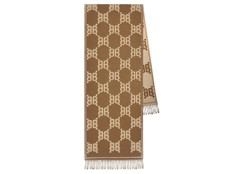 Order Gucci x Balenciaga 合作The Hacker Project全版Logo大圍巾米色