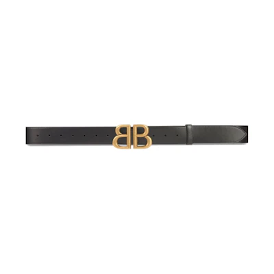 Gucci x Balenciaga The Hacker Project BB Calfskin Belt Black/Gold