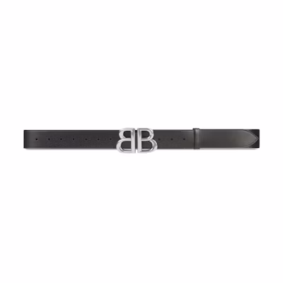 Gucci x Balenciaga The Hacker Project BB Calfskin Belt Black/Silver