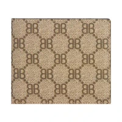 Gucci x Balenciaga The Hacker Project Bi-Fold Coin Wallet Beige