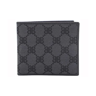 Gucci x Balenciaga The Hacker Project Bi-Fold Wallet (Double Bill Compartment) Black