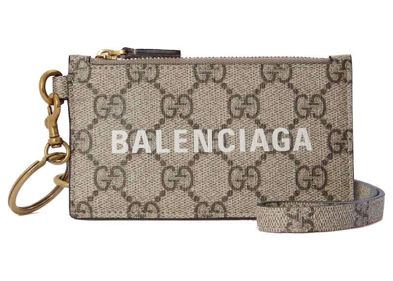 Gucci x Balenciaga The Hacker Project Card Case with Strap Beige/Ebony