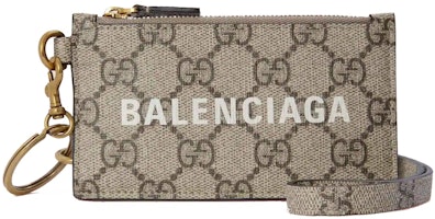 Gucci x Balenciaga The Hacker Project Card Case with Strap Beige/Ebony Gucci x Balenciaga The Hacker Project Card Case with Strap Beige/Ebony