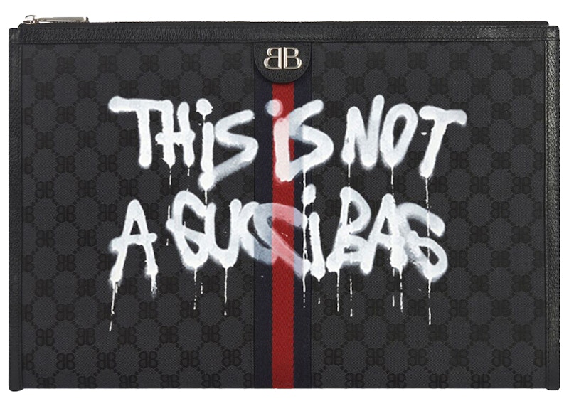 Gucci x Balenciaga The Hacker Project Graffiti Laptop Pouch Black