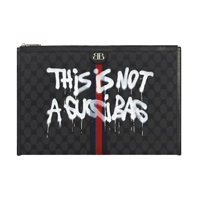 Gucci x Balenciaga The Hacker Project Graffiti Laptop Pouch Black