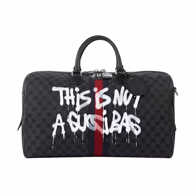 Gucci x Balenciaga The Hacker Project Graffiti Medium Duffle Bag Black