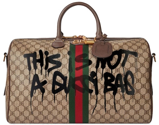 Tas Duffel Sedang Gucci x Balenciaga The Hacker Project Grafiti Warna Beige Buy Tas Duffel Sedang Gucci x Balenciaga The Hacker Project Grafiti Warna Beige