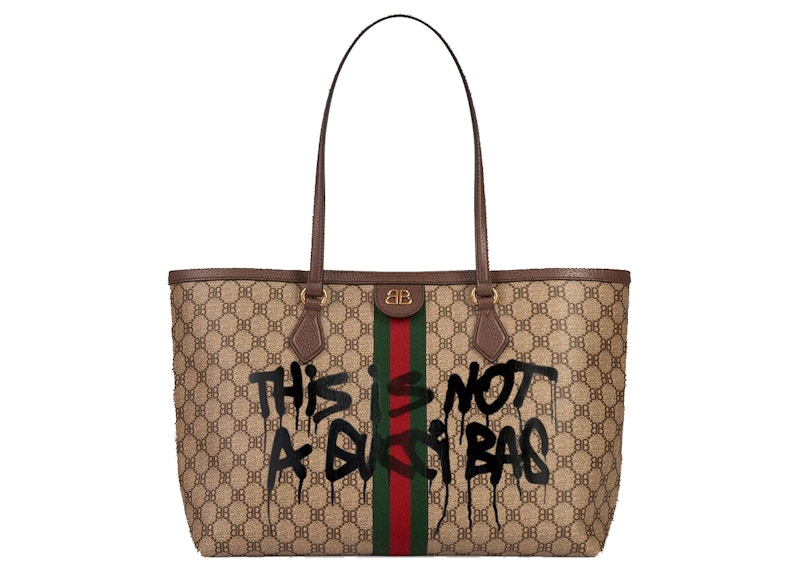 Gucci x Balenciaga The Hacker Project Graffiti Medium Tote Bag Beige