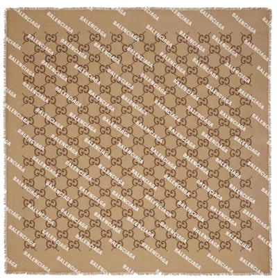 Gucci x Balenciaga The Hacker Project Maxi GG Print Silk Shawl Brown Buy Gucci x Balenciaga The Hacker Project Maxi GG Print Silk Shawl Brown