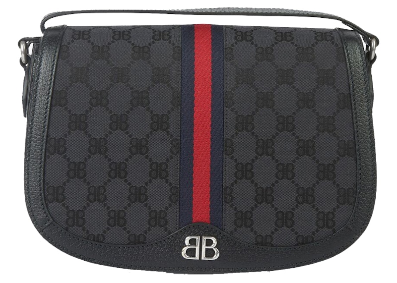 Buy 古馳 x 巴黎世家 The Hacker Project 中號黑色肩背包