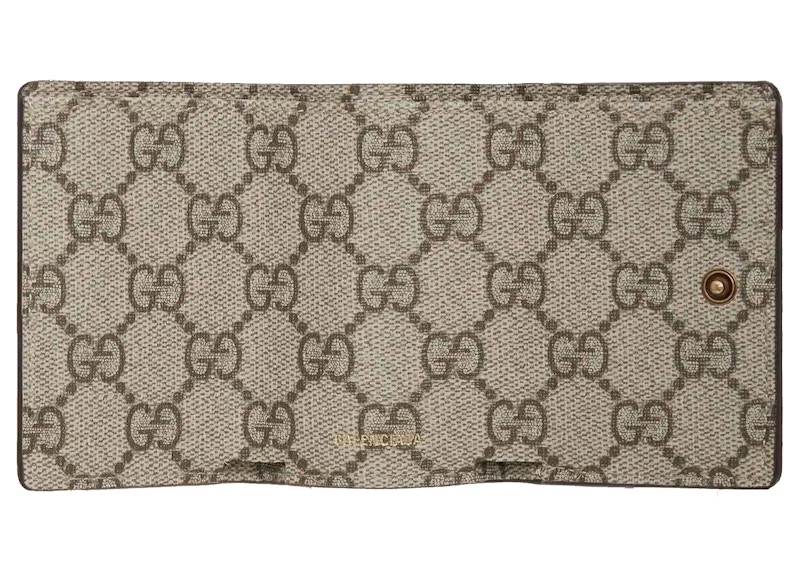 Lookbook 古驰 x 巴黎世家 黑客计划零钱包 米色/乌木色