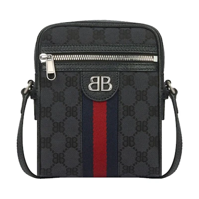 Gucci x Balenciaga The Hacker Project Shoulder Zip Bag Black