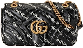 Gucci x Balenciaga The Hacker Project Small GG Marmont Bag Black Gucci x Balenciaga The Hacker Project Small GG Marmont Bag Black