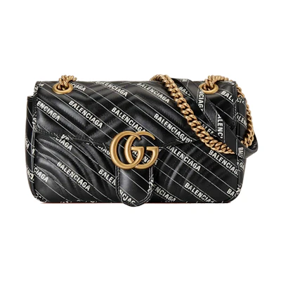 Gucci x Balenciaga The Hacker Project Small GG Marmont Bag Black