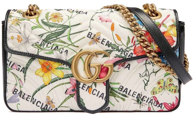 Gucci x Balenciaga The Hacker Project Small GG Marmont Bag White Flora Buy Gucci x Balenciaga The Hacker Project Small GG Marmont Bag White Flora