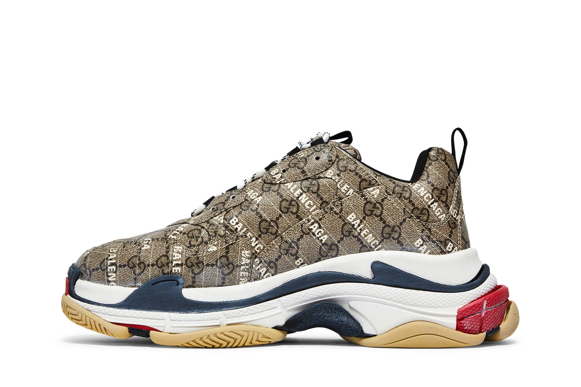 Lookbook Gucci x Balenciaga Triple S 'The Hacker Project' Kasut Sneakers Lelaki. 681066ULZ10-9795