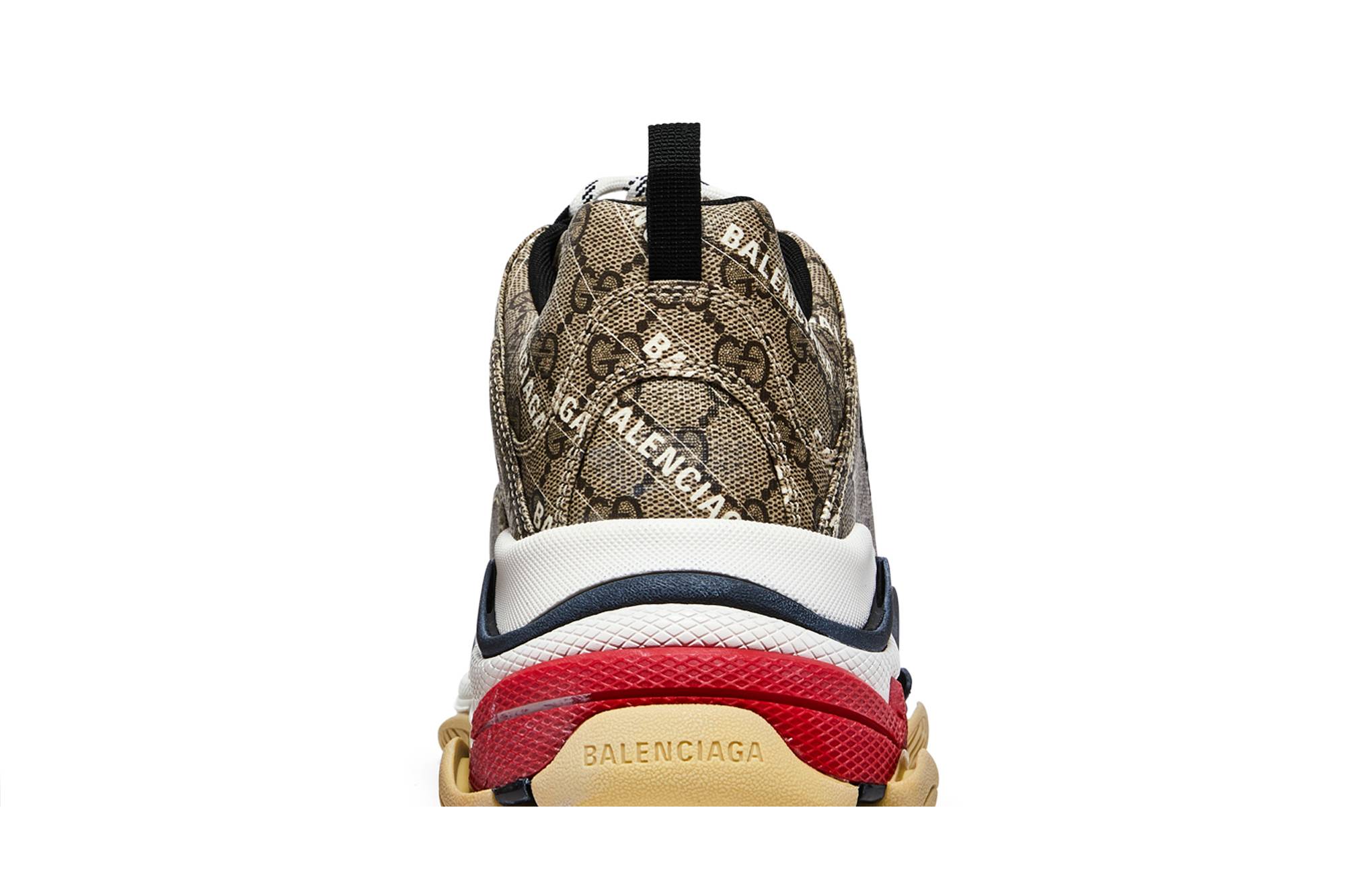 Sizing Gucci x Balenciaga Triple S 'The Hacker Project' Kasut Sneakers Lelaki. 681066ULZ10-9795