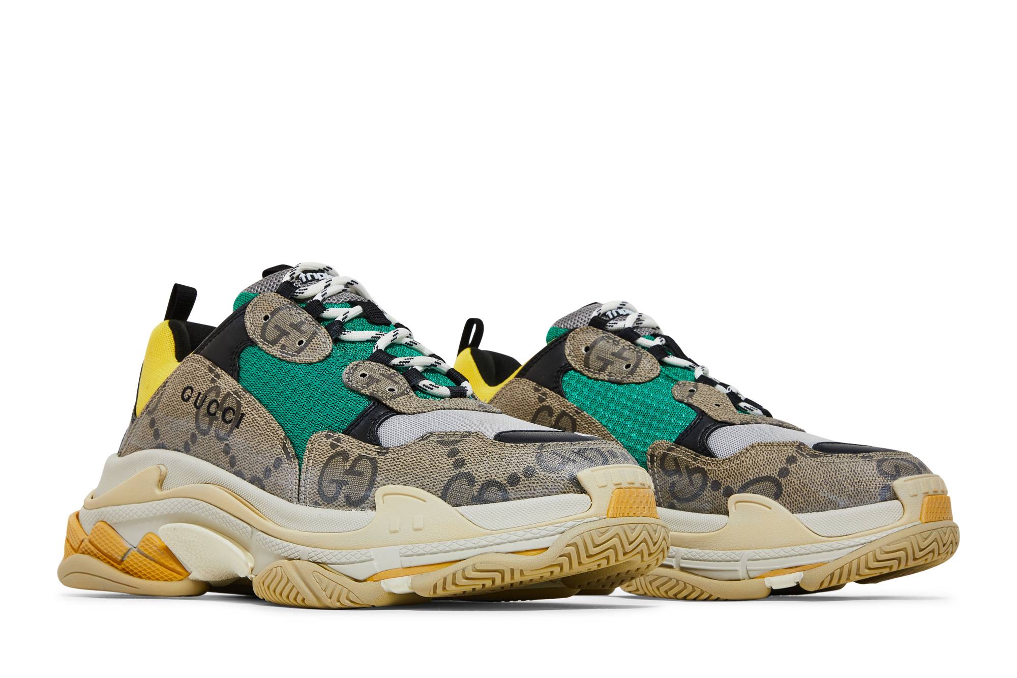 Cheap Gucci x Balenciaga Triple S 'The Hacker Project - Beige Amarillo' 681067-UMO20-9766