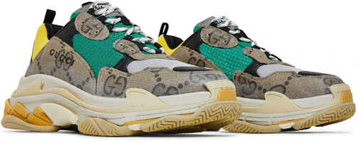 Cheap Gucci x Balenciaga 巴黎世家 Triple S 時尚通風老爹鞋 卡其棕 復古款