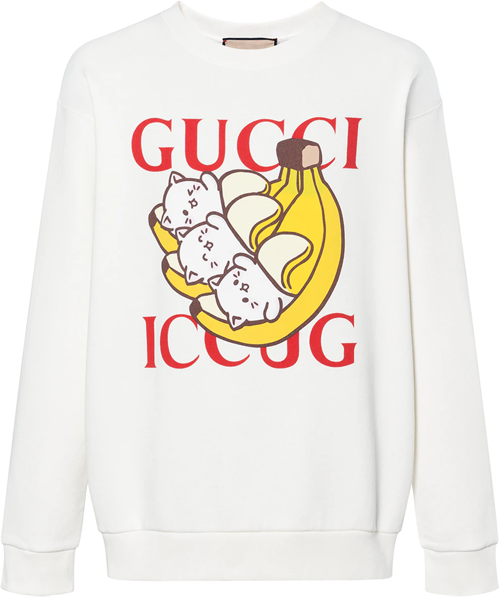 gucci-x-bananya-unisex-white-cartoon-cat-long-sleeve-crewneck-sweatshirt-617964-xjdgm-9095