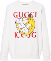 Gucci x Bananya Unisex White Cartoon Cat Long Sleeve Crewneck Sweatshirt 617964-XJDGM-9095 Gucci x Bananya Unisex White Cartoon Cat Long Sleeve Crewneck Sweatshirt 617964-XJDGM-9095