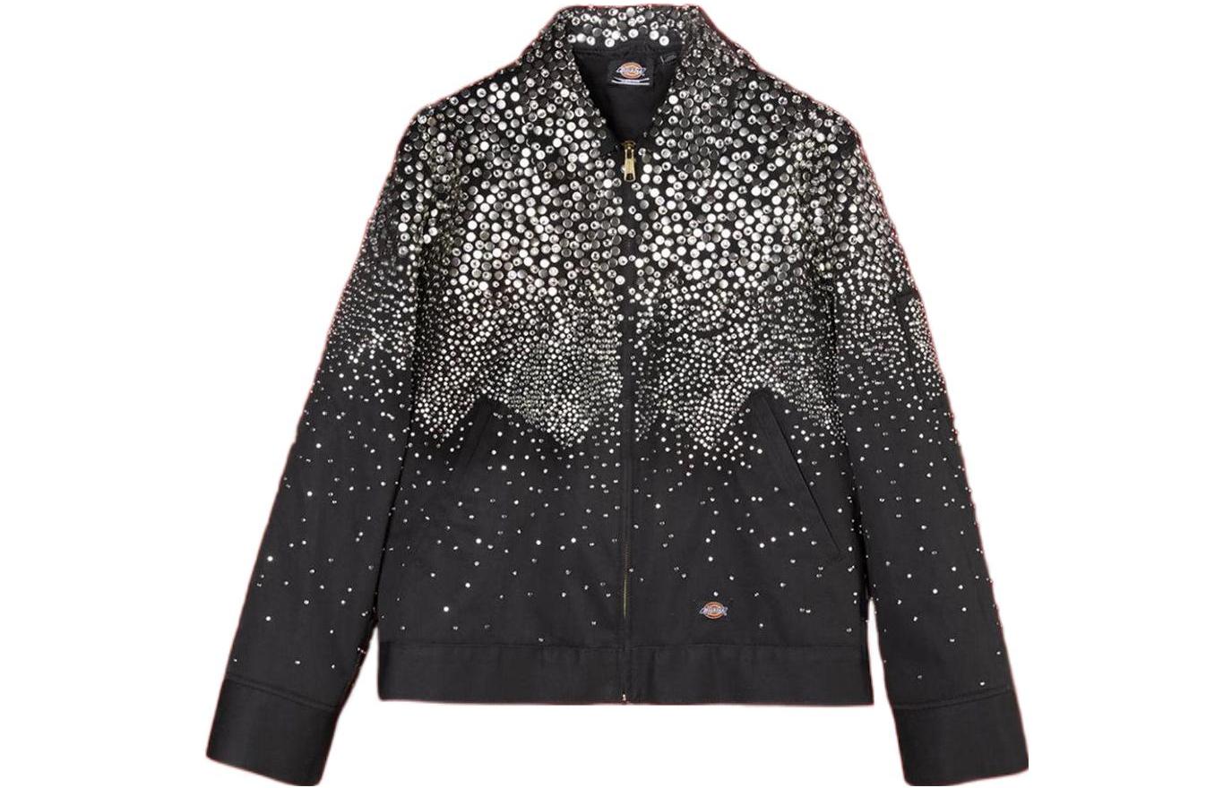 Gucci Dickies SS23 Beaded Gradient Zip Collar Jacket Unisex Black 747016XVIAA0100