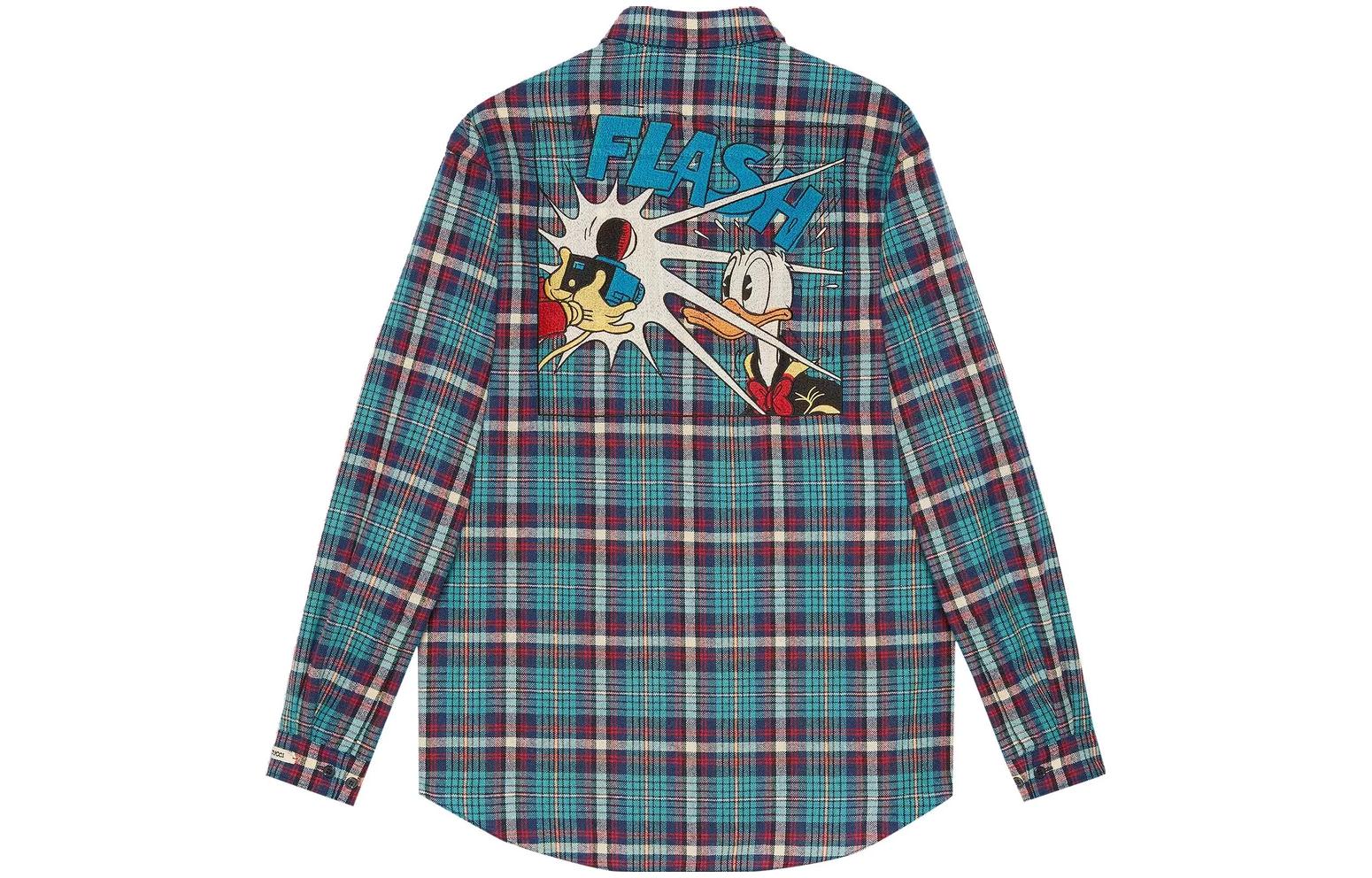 Lookbook GUCCI x Disney 藍色條紋長袖卡通刺繡襯衫 649067-ZAGG5-4318