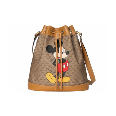 Gucci x Disney Bucket Bag Mini GG Supreme Mickey Mouse Small Beige