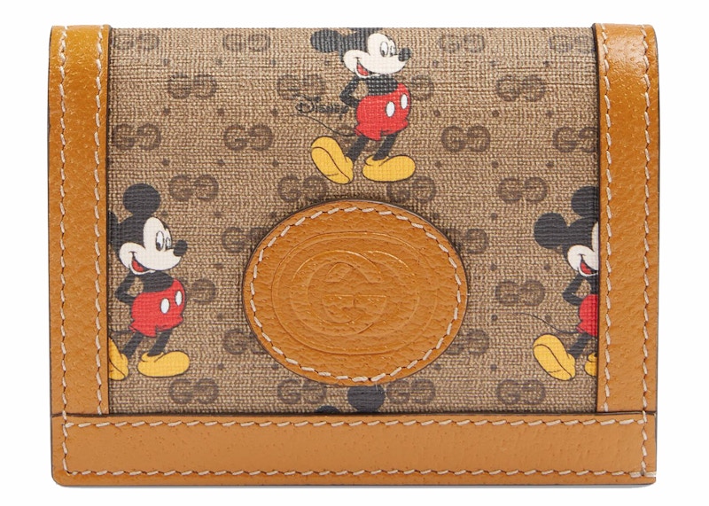 Gucci x Disney Card Case Wallet Mini GG Supreme Mickey Mouse Beige