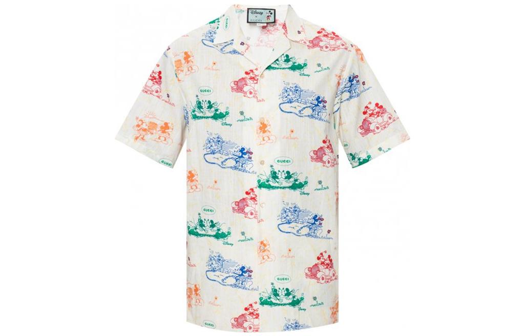 Gucci x Disney Cartoon Graphic UV Protection Short Sleeve Shirt Unisex White 596906-ZADGQ-9701
