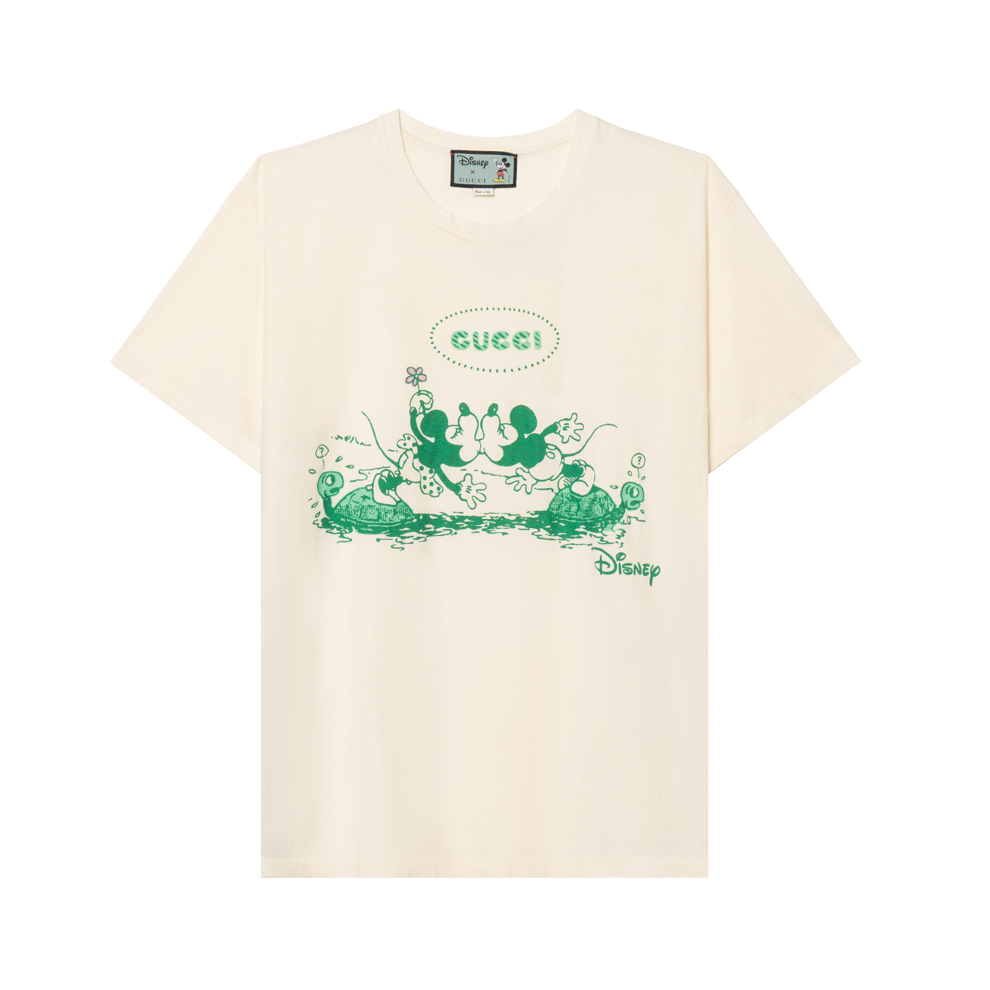 Gucci x Disney Cartoon Print Loose Fit White Tee for Men 604176-XJB6U-9901