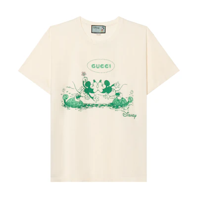 Gucci Disney Cartoon Print Loose Fit White Tee for Men 604176-XJB6U-9901